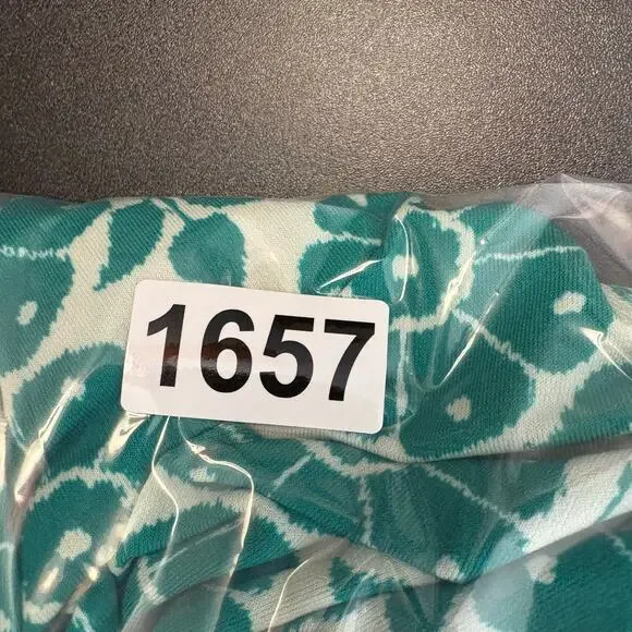 Vintage Max Studio Green Geo Print Babydoll V-Neck Top Size MP 90s y2k - Picture 8 of 8